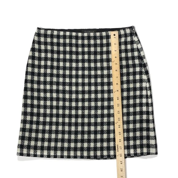 Talbots Womens Size 4P Black and White Checked Wool Blend Skirt - Picture 3 of 7